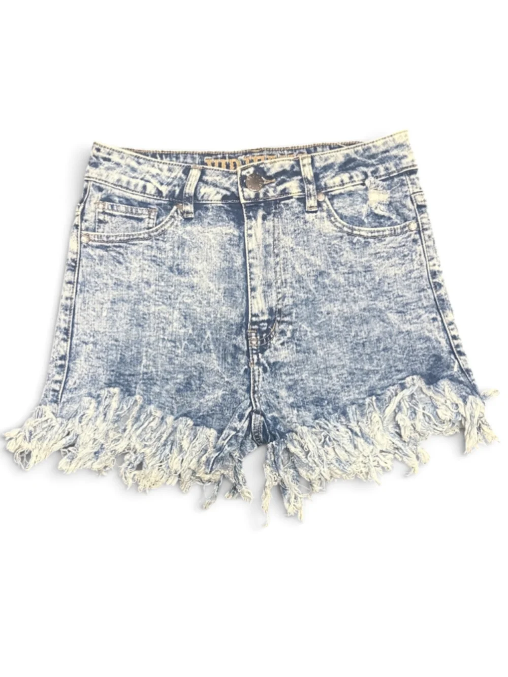 VIP Jeans shorts Acid Wash Frayed Jean Shorts Size 5 Blue White